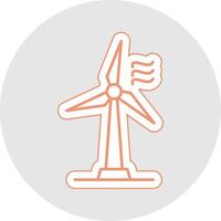 Wind Turbine Line Sticker Multicolor Icon vector