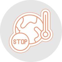 Stop Global Warming Line Sticker Multicolor Icon vector