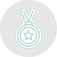 Medal Line Sticker Multicolor Icon vector