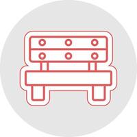 Bench Line Sticker Multicolor Icon vector