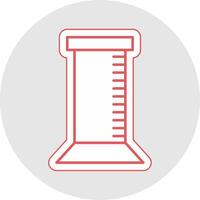 Graduated Cylinder Line Sticker Multicolor Icon vector