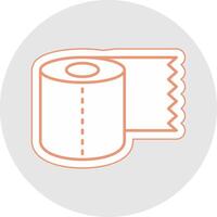 Toilet Paper Line Sticker Multicolor Icon vector