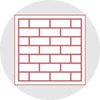 Brickwall Line Sticker Multicolor Icon vector