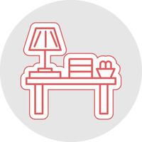 Table Lamp Line Sticker Multicolor Icon vector