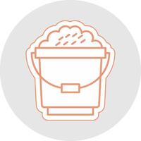 Bucket Line Sticker Multicolor Icon vector