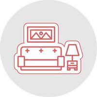 Living Room Line Sticker Multicolor Icon vector