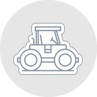 Road Roller Line Sticker Multicolor Icon vector