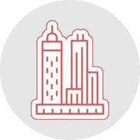 Skyscrapers Line Sticker Multicolor Icon vector