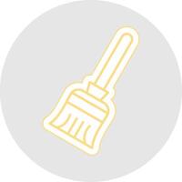 Broom Line Sticker Multicolor Icon vector