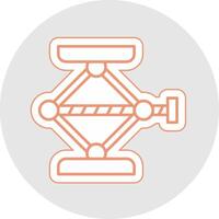 Screw Jack Line Sticker Multicolor Icon vector