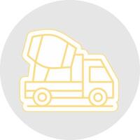 Concrete Mixer Line Sticker Multicolor Icon vector