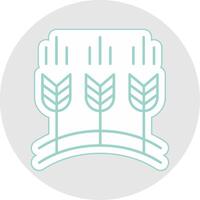 Wheat Line Sticker Multicolor Icon vector
