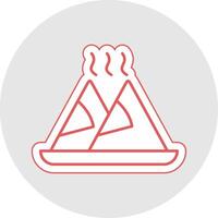 Samosa Line Sticker Multicolor Icon vector