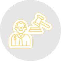 Judge Giving Order Line Sticker Multicolor Icon vector