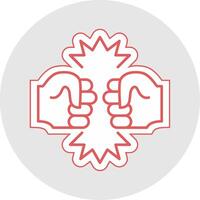 Fighting Line Sticker Multicolor Icon vector