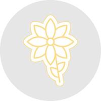 Flower Line Sticker Multicolor Icon vector