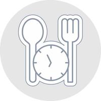 Fasting Line Sticker Multicolor Icon vector