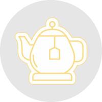 Teapot Line Sticker Multicolor Icon vector