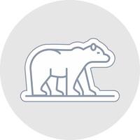 Polar Bear Line Sticker Multicolor Icon vector