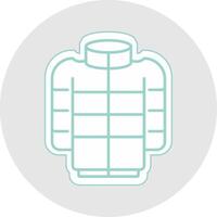 Puffer Coat Line Sticker Multicolor Icon vector