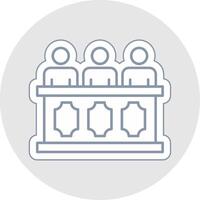 Panel of judges Line Sticker Multicolor Icon vector