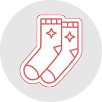 Socks Line Sticker Multicolor Icon vector