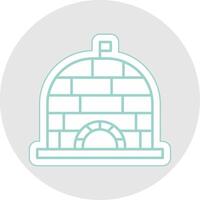 Igloo Line Sticker Multicolor Icon vector