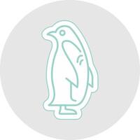 pingüino línea pegatina multicolor icono vector