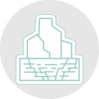 iceberg línea pegatina multicolor icono vector