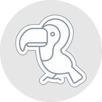 Toucan Line Sticker Multicolor Icon vector