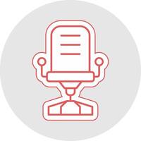 Desk Chair Line Sticker Multicolor Icon vector