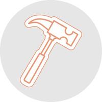 Hammer Line Sticker Multicolor Icon vector