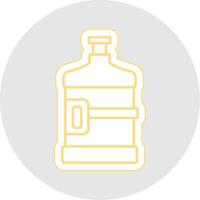 Water Flask Line Sticker Multicolor Icon vector