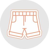 pantalones cortos línea pegatina multicolor icono vector