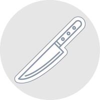 cuchillo línea pegatina multicolor icono vector