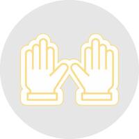 Gloves Line Sticker Multicolor Icon vector