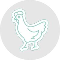 Chicken Line Sticker Multicolor Icon vector