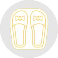 zapatillas línea pegatina multicolor icono vector