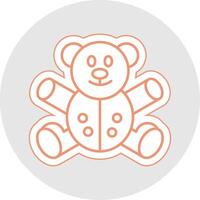 Bear Line Sticker Multicolor Icon vector