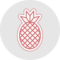 Pineapple Line Sticker Multicolor Icon vector