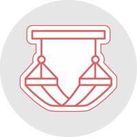 Hammock Line Sticker Multicolor Icon vector