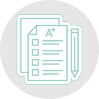 Exam Line Sticker Multicolor Icon vector