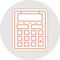 calculadora línea pegatina multicolor icono vector