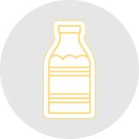Milk Bottle Line Sticker Multicolor Icon vector