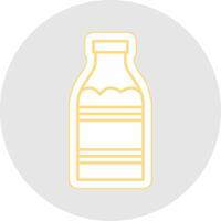 Leche botella línea pegatina multicolor icono vector