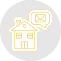 Home Message Line Sticker Multicolor Icon vector