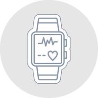 Smart Watch Line Sticker Multicolor Icon vector