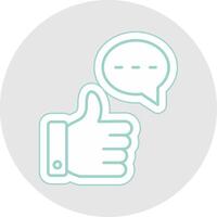 Good Feedback Line Sticker Multicolor Icon vector