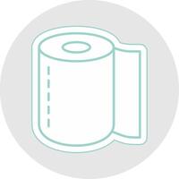 Toilet Roll Line Sticker Multicolor Icon vector