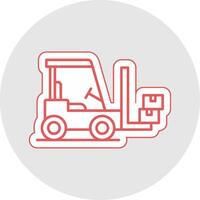 ForkLifter Line Sticker Multicolor Icon vector